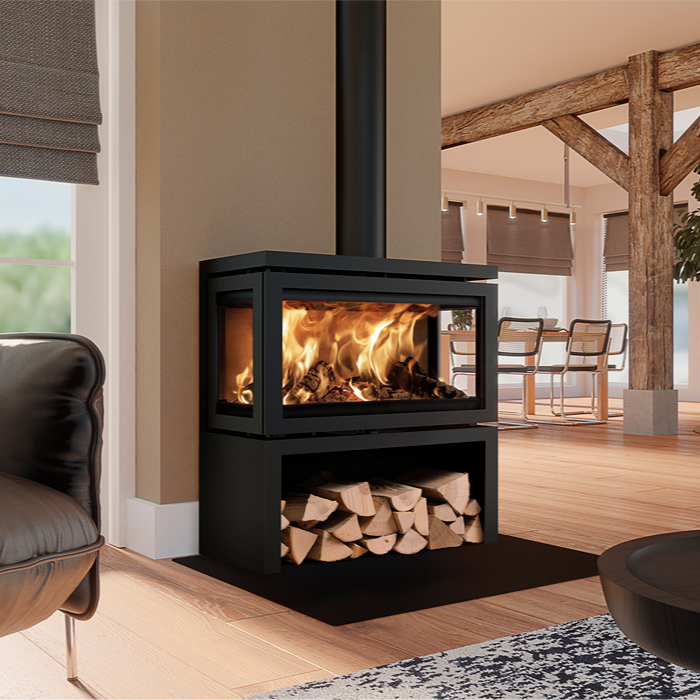 Dik Geurts Wood Stoves| Dik Geurts Vidar Triple Large with Log Store